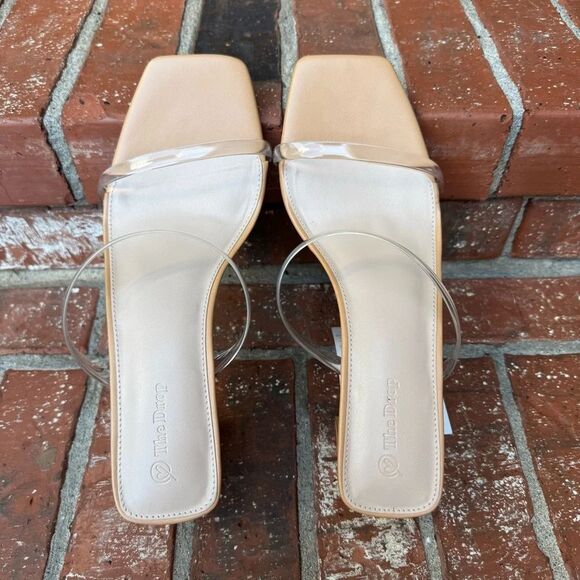 The Drop Women's Size 12 Avery Clear Tan Heeled Sandal Shoes - Picture 5 of 7